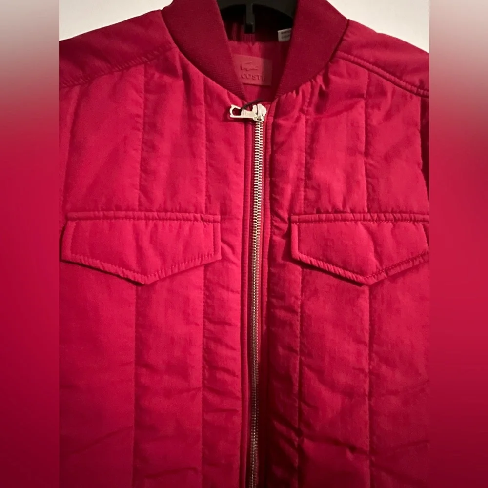 New Lacoste Red Bomber Jacket Size 36 - Picture 4 of 11